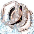 thumbnail image 1 of Dteck Waterproof Bling Diamond Case for Apple Watch Ultra 49mm with Screen Protector, 2 in 1 Glitter Rhinestone Face Cover with Back for iWatch Ultra 2/1 49mm,Original Rosegold, 1 of 5