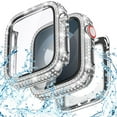 thumbnail image 1 of Dteck Waterproof Bling Diamond Case for Apple Watch Ultra 49mm with Screen Protector, 2 in 1 Glitter Rhinestone Face Cover with Back for iWatch Ultra 2/1 49mm,Silver, 1 of 5