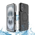 thumbnail image 1 of Dteck Waterproof Case for iPhone 16 Plus,Shockproof IP68 Underwater Case Compatible with Mag Safe Cover Built-in Ring Invisible Stand Full Body Protection Case for iPhone 16 Plus,Gray, 1 of 7