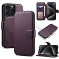 thumbnail image 1 of Dteck  Women Men Case for iPhone 15 Pro,Magnetic Leather Card Slots Luxury Business Case Compatible MagSafe Flip Stand Cover for iPhone 15 Pro,Purple, 1 of 9