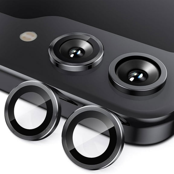 Dteck for Z Flip 7 Camera Lens Protector Case Cover, Ultra HD Anti-Reflective Tempered Metal Glass Anti Scratch Rear Camera Screen Protector Film for Samsung Galaxy Z Flip 7 5G, Black