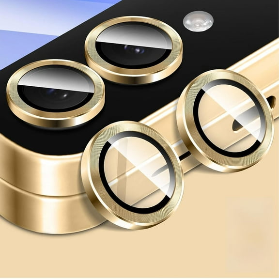 Dteck for Z Flip 7 Camera Lens Protector Case Cover, Ultra HD Anti-Reflective Tempered Metal Glass Anti Scratch Rear Camera Screen Protector Film for Samsung Galaxy Z Flip 7 5G, Gold