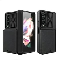 Dteck for Z Fold 4 Case, Samsung Fold 4 Case with Built-in Screen Protector, Wallet Case with Card Holder Camera Cover & Hinge Protection Phone Case for Samsung Galaxy Z Fold 4 5G 2022,Black