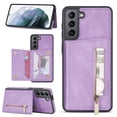 thumbnail image 1 of Dteck Zipper Storage Wallet Case for Samsung Galaxy S23 Plus, Skin Friendly Feel Leather Case with Magnetic Clasp and Back Muliti-Card Slots Holster for Galaxy S23 Plus (2023),Purple, 1 of 11