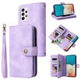 thumbnail image 1 of Dteck Zipper Wallet Case For Samsung Galaxy A53 5G,Magnetic Leather Card Slots Case Heavy Duty Rubber Kickstand Cover with Wrist & Shoulder Strap,Purple, 1 of 8