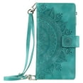 thumbnail image 1 of Dteck Zipper Wallet Case for Google Pixel 8,Magnetic Durable PU Leather Flower Embossed Case Zipper Card Holder Wallet Kickstand Cover with Detachable Shoulder Strap/Wrist Strap,Green, 1 of 5