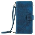 thumbnail image 1 of Dteck Zipper Wallet Case for Google Pixel 8,Magnetic Durable PU Leather Flower Embossed Case Zipper Card Holder Wallet Kickstand Cover with Detachable Shoulder Strap/Wrist Strap,Blue, 1 of 5