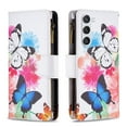 thumbnail image 1 of Dteck Zipper Wallet Case for Samsung Galaxy S24 Plus,Magnetic Leather Pattern Card Slots Case Shockproof Rubber Kickstand Full Body Protective Bag Cover,White Butterfly, 1 of 6