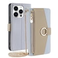 thumbnail image 1 of Dteck Zipper Wallet Case for iPhone 16 Pro Max,Magnetic Leather Card Slots Case with Hidden Mirror Shockproof Kickstand Flip Cover with Crossbody Shoulder Strap,Blue, 1 of 8