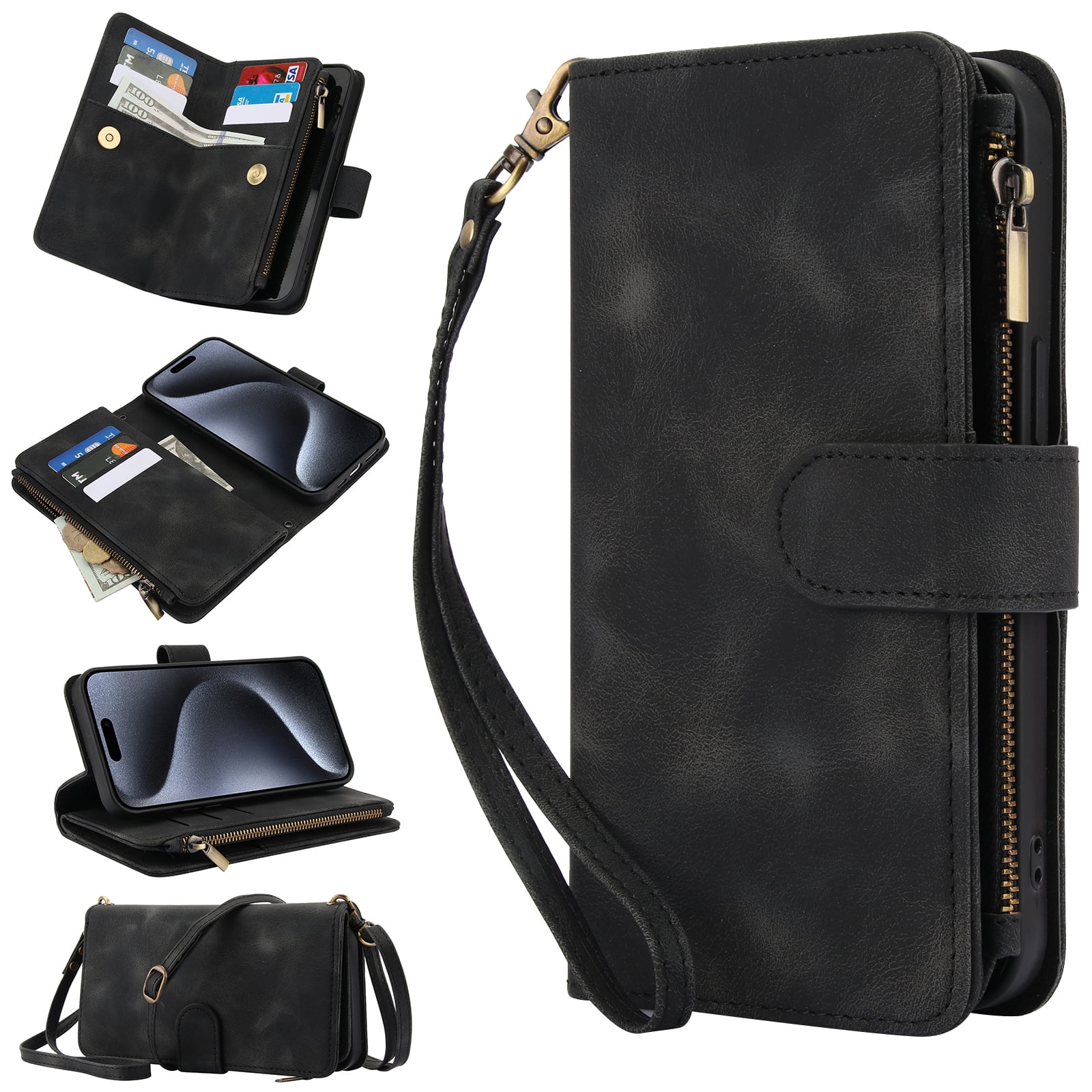 Dteck Zipper Wallet Crossbody Bag Case For Samsung Galaxy A Luxuy Leather Rfid Blocking Case