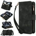 thumbnail image 1 of Dteck Zipper Wallet Crossbody Bag Case for iPhone 11,Luxuy Leather RFID Blocking Case Large Wallet Capacity Card Slots Cash Pocket Flip Kickstand Cover with Wrist/Shoulder Strap,Black, 1 of 9