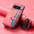 thumbnail image 1 of Dteck Zipper Wallet Crossbody Strap Case for Google Pixel 9 / 9 Pro,Magnetic Leather Card Pocket Case Shockproof Kickstand Cover with Adjustable Shoulder Strap for Google Pixel 9 / 9 Pro,Pink, 1 of 7