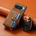 thumbnail image 1 of Dteck Zipper Wallet Crossbody Strap Case for Google Pixel 9 / 9 Pro,Magnetic Leather Card Pocket Case Shockproof Kickstand Cover with Adjustable Shoulder Strap for Google Pixel 9 / 9 Pro,Brown, 1 of 7