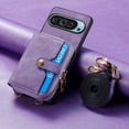 thumbnail image 1 of Dteck Zipper Wallet Crossbody Strap Case for Google Pixel 9 Pro XL,Magnetic Leather Card Pocket Case Shockproof Kickstand Cover with Adjustable Shoulder Strap for Google Pixel 9 Pro XL,Purple, 1 of 7