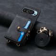 thumbnail image 1 of Dteck Zipper Wallet Crossbody Strap Case for Google Pixel 9 Pro XL,Magnetic Leather Card Pocket Case Shockproof Kickstand Cover with Adjustable Shoulder Strap for Google Pixel 9 Pro XL,Black, 1 of 7