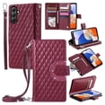thumbnail image 1 of Dteck Zipper Wallet Crossbody Strap Case for Samsung Galaxy A15 5G,Magnetic Leather Card Slots Cash Pocket Case Shockproof Kickstand Cover with Shoulder & Wrist Strap for Galaxy A15,Winered, 1 of 7