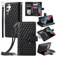 thumbnail image 1 of Dteck Zipper Wallet Crossbody Strap Case for Samsung Galaxy S24 Ultra,Magnetic Leather Card Slots Cash Pocket Case Shockproof Kickstand Cover with Shoulder & Wrist Strap for Galaxy S24 Ultra,Black, 1 of 7