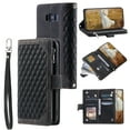 thumbnail image 1 of Dteck Zipper Wallet case for Samsung Galaxy S8+, Argyle Pattern Leather Wallet case with Handstrap Crossbody Shoulder Strap Kickstand Card Slots Magnetic Shockproof Case For Samsung Galaxy S8+,Black, 1 of 8