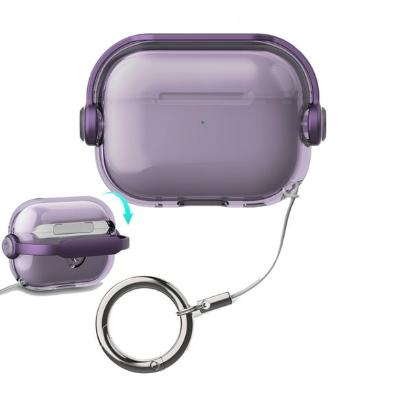 Dteck for AirPods 4th Gen Case with Secure Lock & Keychain, Music Headset Earphone Protective Case Cover Compatible with Airpods 4 (2024),Purple