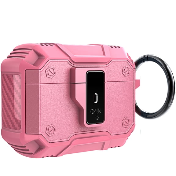 Dteck for Airpods Pro 3rd Generation (2025) with Secure Lock Clip Design, Strong Drop Protection, with Keychian - Pink