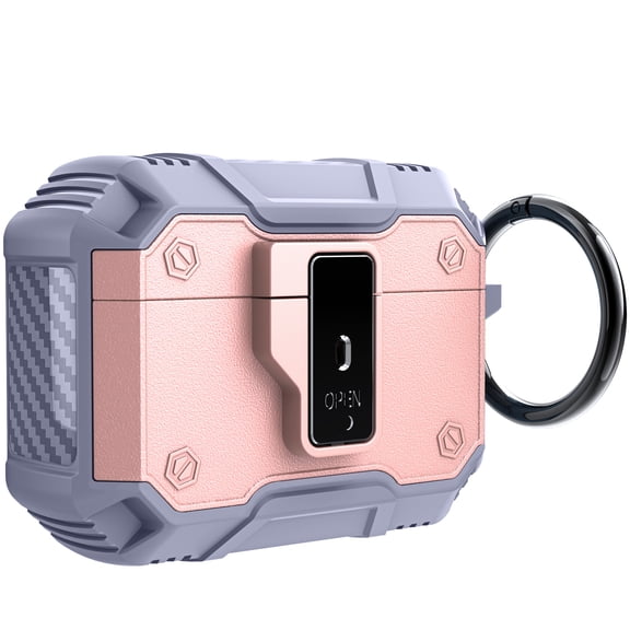 Dteck for Airpods Pro 3rd Generation (2025) with Secure Lock Clip Design, Strong Drop Protection, with Keychian - Rosegold