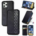 thumbnail image 1 of Dteck for Apple iPhone 12 Pro / 12 Premium Leather Case, Shockproof Wallet Cover Magnetic Flip Case Cash & Card Slot PU Leather Phone Cover (Black), 1 of 7