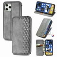 thumbnail image 1 of Dteck for Apple iPhone 12 Pro / 12 Premium Leather Case, Shockproof Wallet Cover Magnetic Flip Case Cash & Card Slot PU Leather Phone Cover (Gray), 1 of 7