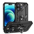 thumbnail image 1 of Dteck for Apple iPhone 14 Pro 6.1", Magnetic Shockproof Metal Ring Kickstand Hybrid Support Car Mount Holder Armor Heavy Duty Case Cover, Black, 1 of 8