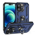 thumbnail image 1 of Dteck for Apple iPhone 14 Pro 6.1", Magnetic Shockproof Metal Ring Kickstand Hybrid Support Car Mount Holder Armor Heavy Duty Case Cover, Blue, 1 of 8