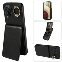 Dteck for Apple iPhone XR Wallet Card Case, Shockproof Ring Holder Stand Slim PU Leather Phone Case for Men Women Thin Rugged Protective Cover, black