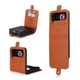 thumbnail image 1 of Dteck for Galaxy Z Flip 4 5G Case, Luxury PU Leather Wallet Protective Phone Case with Card Slots Pocket Cover Case,Brown, 1 of 6