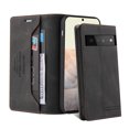 thumbnail image 1 of Dteck for Google Pixel 6 Case 6.4 inch, PU Leather Flip Wallet Case with 2 Cart Slots and Kickstand for Google Pixel 6 2021, Black, 1 of 14