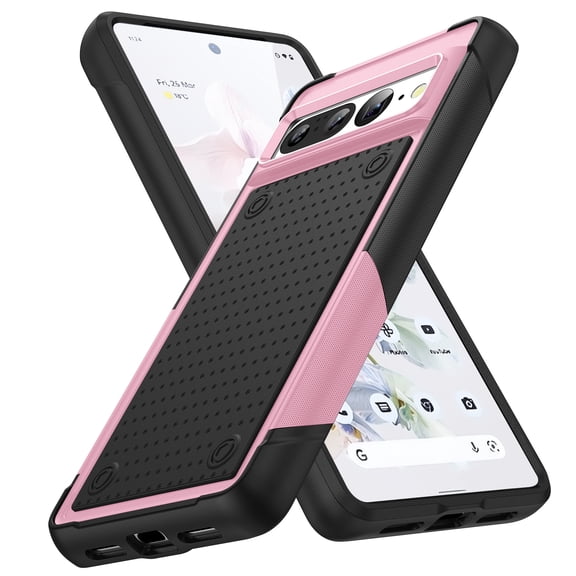 Dteck for Google Pixel 7 Case, Heavy Duty Drop Protection Hybrid Silicone PC Shockproof Rugged Tough Protective Case for Google Pixel 7,Pink