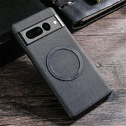 Dteck for Google Pixel 7 Case, Slim Thin Magnetic MagSafe PU Leather Protective Shockproof Hard Phone Cases for Google Pixel 7 5G 2022, Black
