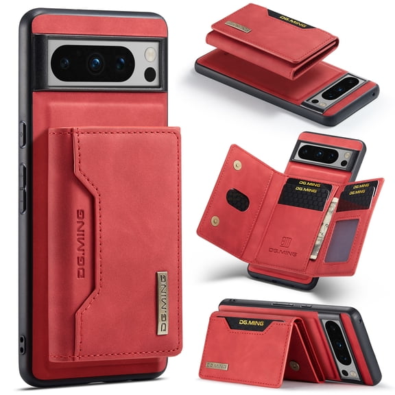 Dteck for Google Pixel 7 Pro Magnetic Case, Retro PU Leather Wallet Case Detachable with Trifold Wallet Cash Slot Credit Cards Holder Pocket, apricot