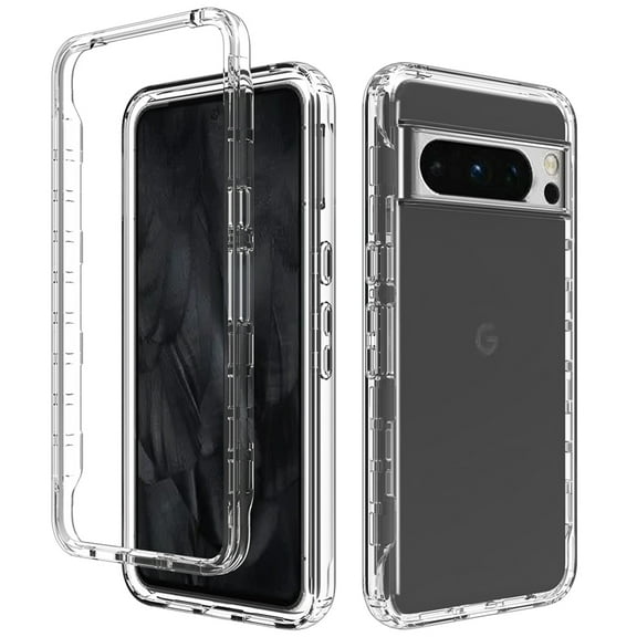 Dteck for Google Pixel 8 Pro Case, Hybrid Gradient Transparent Soft TPU Clear Protective Cover Shockproof Rugged Case for Google Pixel 8 Pro,Clear