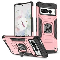 Dteck for Google Pixel 8 Pro Case with Rotated Ring Kickstand, Military Grade Shockproof Heavy Duty Protective Cover for Google Pixel 8 Pro,Rosegold