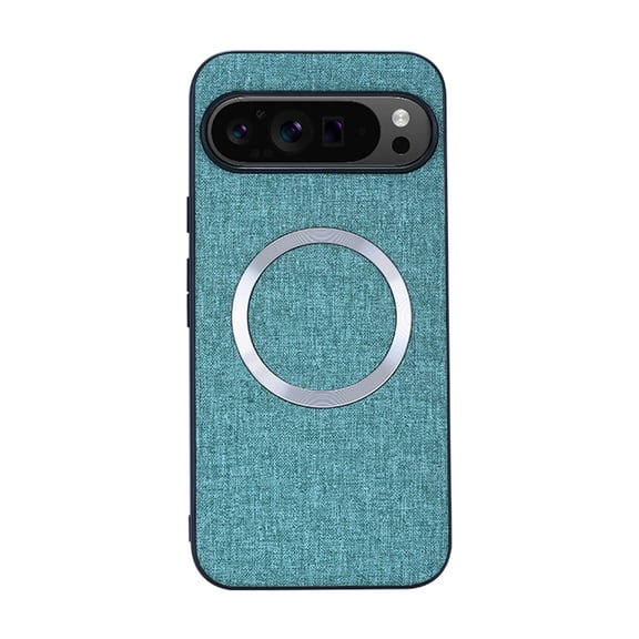 Dteck for Google Pixel 9 Pro XL Case, Compatible with MagSafe, Pixel 9 Pro XL Slim Fabric Back Soft TPU Bumper Hybrid Cover,Green