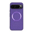 thumbnail image 1 of Dteck for Google Pixel 9 Pro XL Case, Compatible with MagSafe, Pixel 9 Pro XL Slim Fabric Back Soft TPU Bumper Hybrid Cover,Purple, 1 of 8