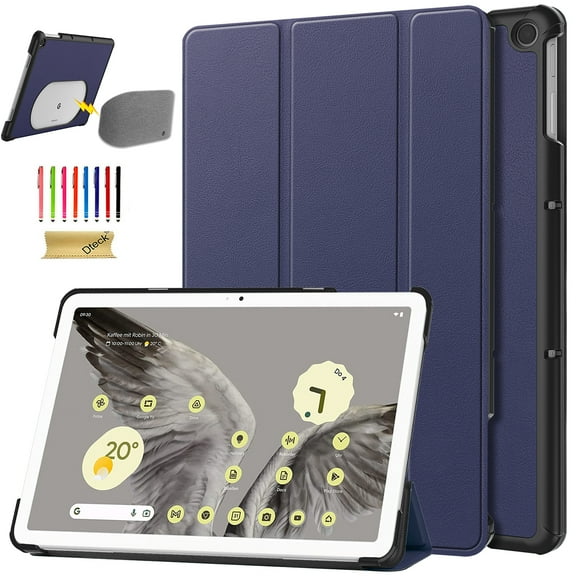 Dteck for Google Pixel Tablet 2023 Case, Ultra Slim Foldable Folio Stand Hard Back Cover Shockproof Protective Case for Google Pixel Tablet,Blue