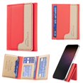 thumbnail image 1 of Dteck for Mag-Safe Wallet, Magnetic Wallet Card Holder for iPhone 16/15/14/13/12 Series, 6 Card Holder Leather Magnetic Phone Wallet,Red Khaki, 1 of 5