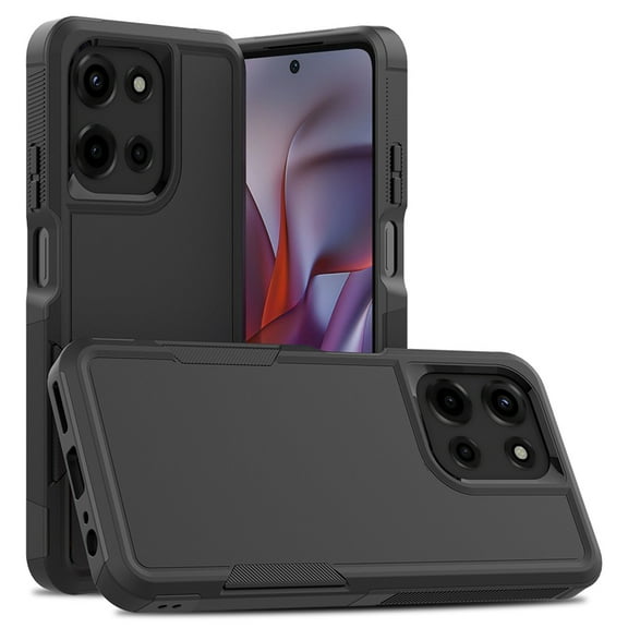 Dteck for Moto G 5G 2025 Case, Dual Layer Heavy Duty Rugged Shockproof Protective Phone Cover for Motorola Moto G 5G 2025,Black