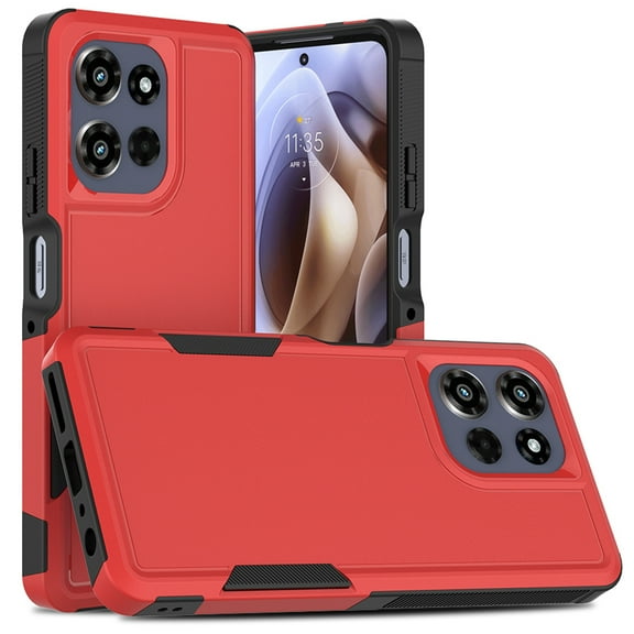 Dteck for Moto G Power 5G 2025 Case, Dual Layer Heavy Duty Rugged Shockproof Protective Phone Cover for Motorola Moto G Power 5G 2025,Red