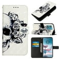 thumbnail image 1 of Dteck for Motorola G Stylus 5G (2023) Case 3D PU Leather Wallet Flip Protective Phone Case with Wrist Strap Card Slots Holder Pocket Cover, Skull, 1 of 7