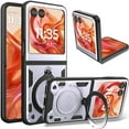 thumbnail image 1 of Dteck for Motorola Razr 2025 / 2024 Case, Metal Stand Ring Holder Heavy Duty Bumper Magnetic Shockproof Cases Cover for Motorola Razr 60 / Razr 50, Silver, 1 of 6