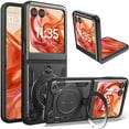 thumbnail image 1 of Dteck for Motorola Razr+ 2024 Case, for Razr Plus 2024 Case Metal Stand Ring Holder Heavy Duty,Slim Bumper Magnetic Shockproof Cases Cover, Black, 1 of 6