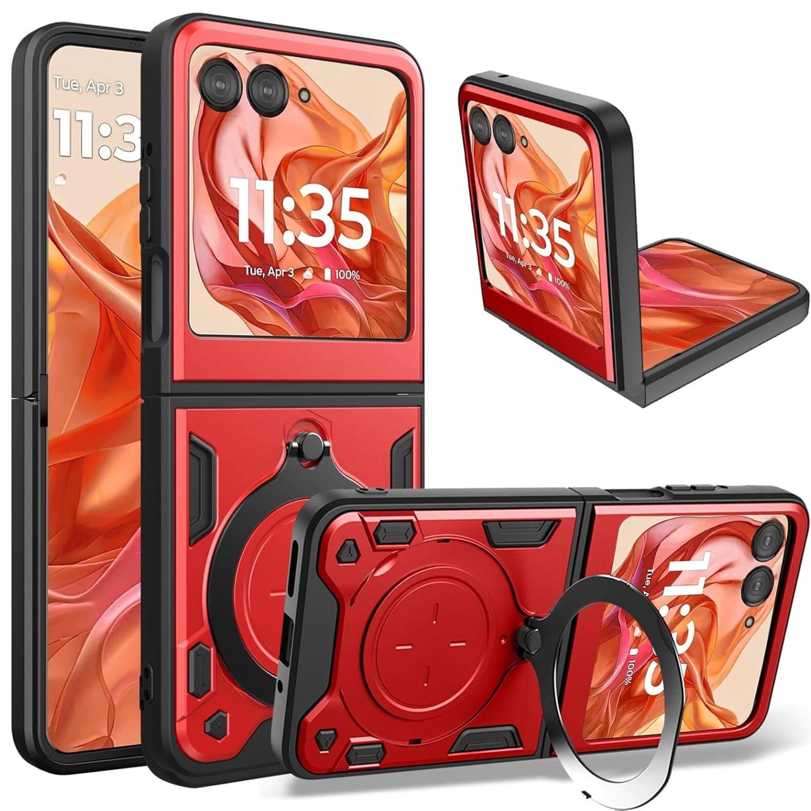 Dteck for Motorola Razr+ 2024 Case, for Razr Plus 2024 Case Metal Stand ...