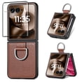 thumbnail image 1 of Dteck for Motorola Razr 2025 Case with Screen Protector and Ring Grip, Shockproof Protective Phone Thin Cover for Moto Razr 2025/2024,Brown, 1 of 5