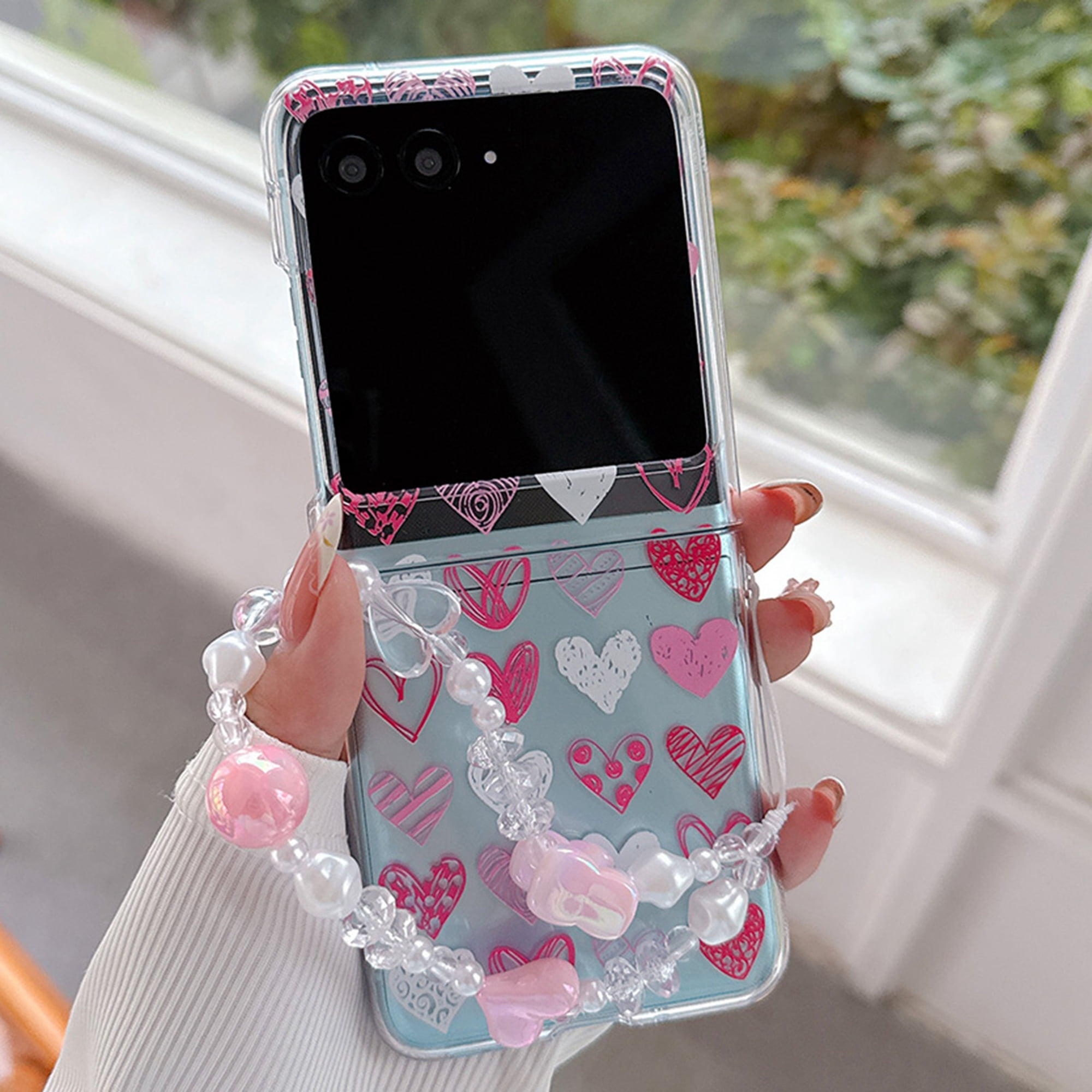Dteck for Motorola Razr 2025 Case with Strap Bracelet Chain ...