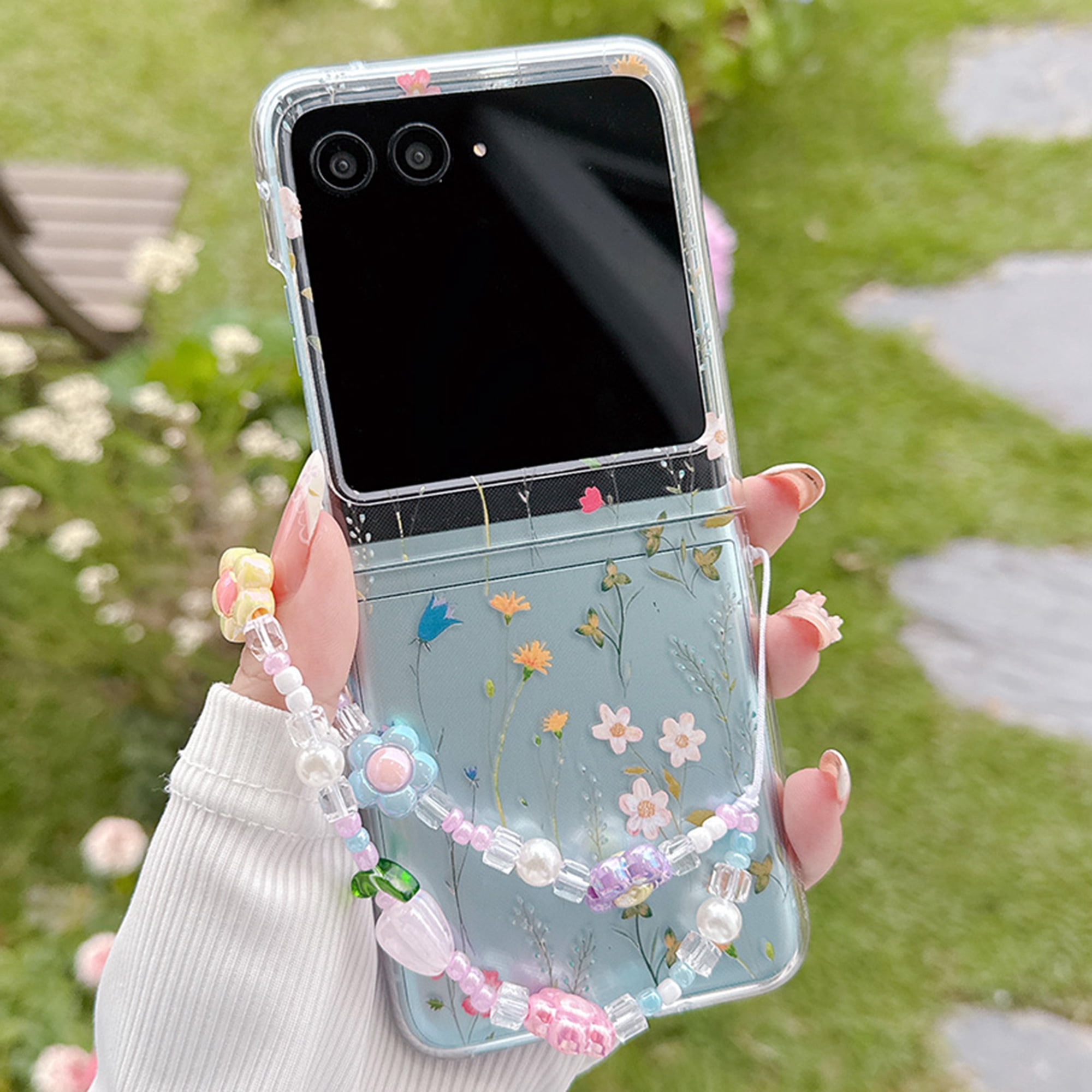 Dteck for Motorola Razr 2025 Case with Strap Bracelet Chain ...
